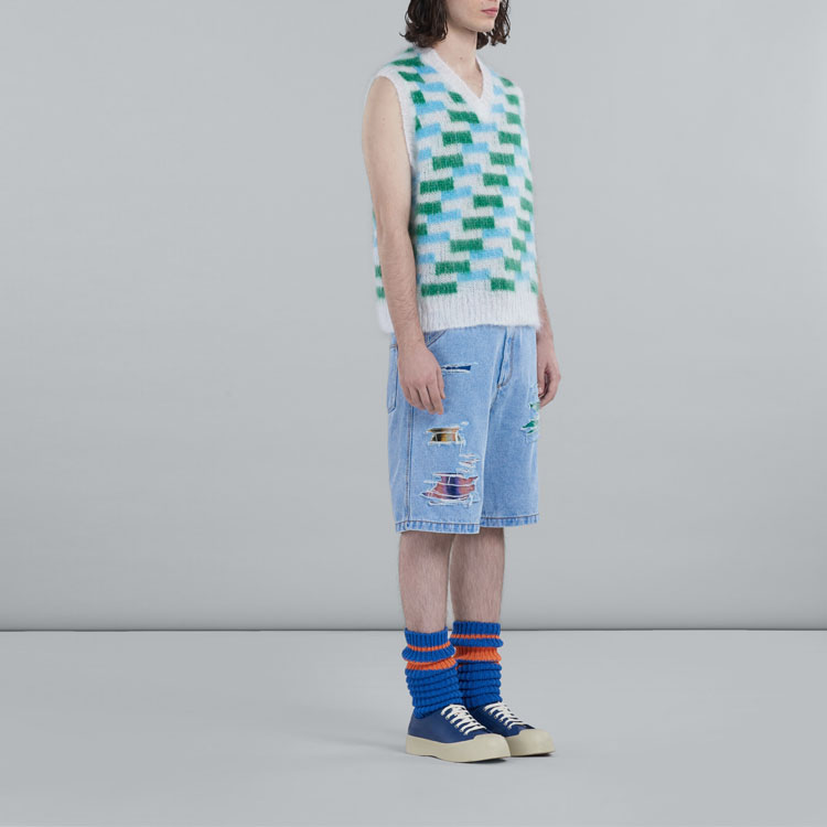 MARNI Вязаный жилет с V-образным вырезом, White — фото 4