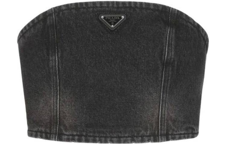 

Топ без бретелек женский черный Prada