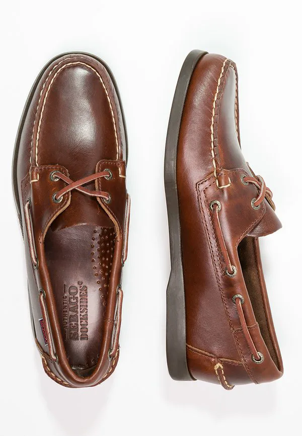 Вощеные лодочные туфли docksides portland Sebago, Brown — фото 2