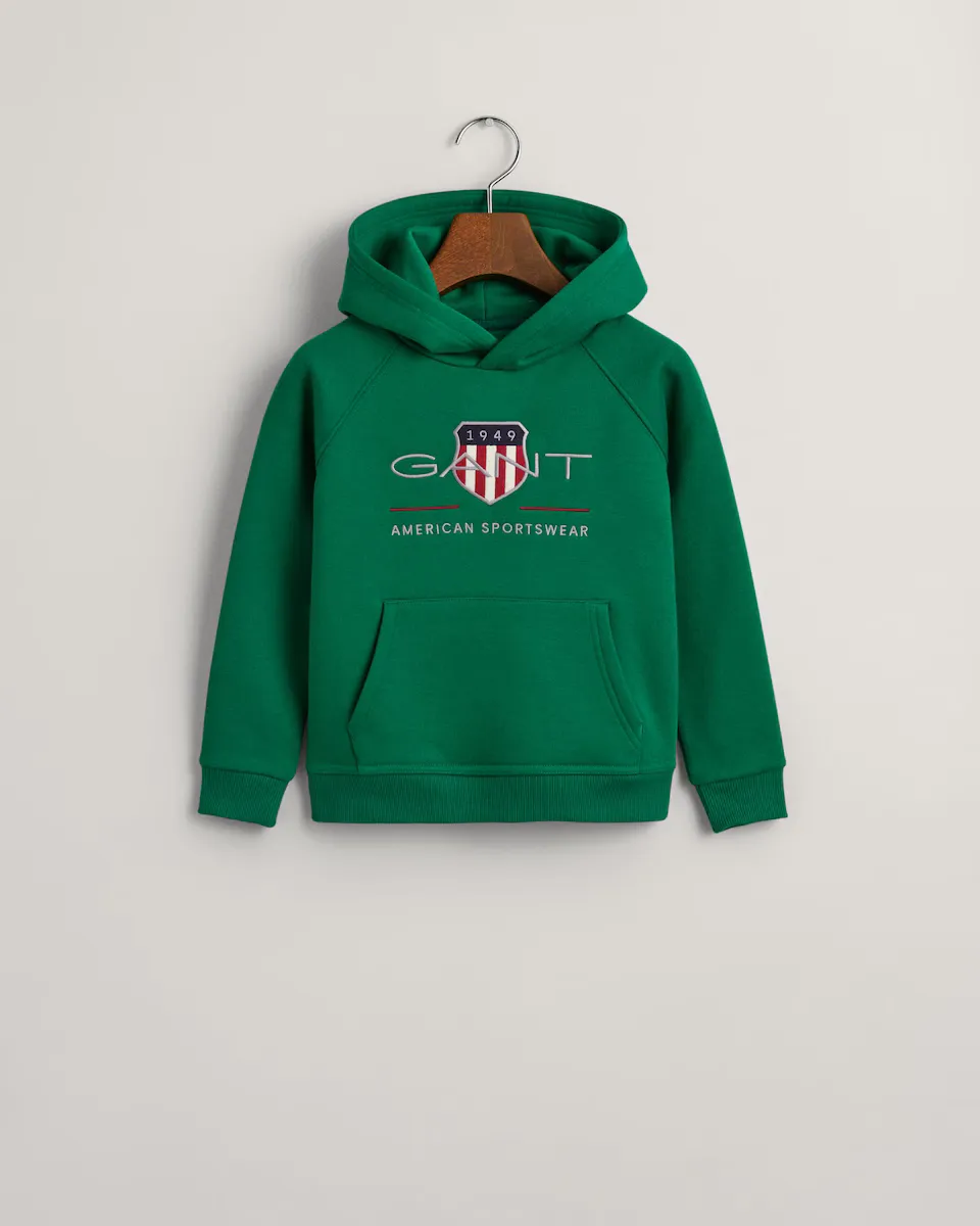 

Хлопковая толстовка с капюшоном Gant, зеленый
