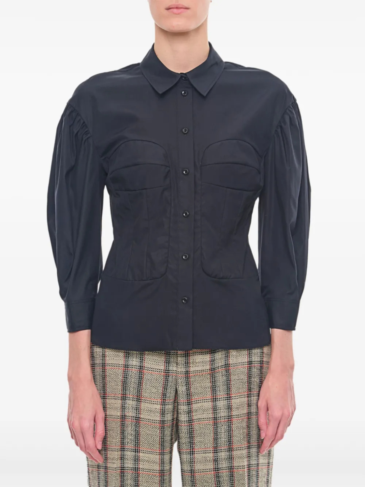 

Simone Rocha рубашка с корсетом, черный
