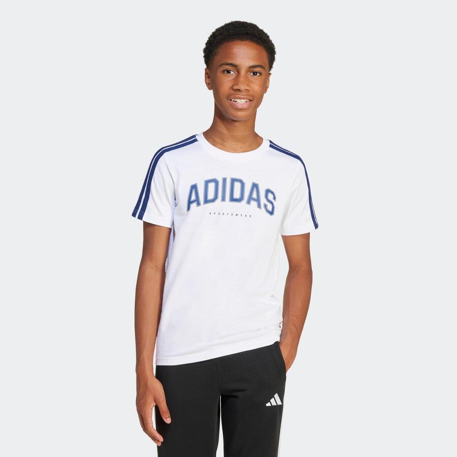 ADIDAS Детская хлопковая футболка - белая — фото 3