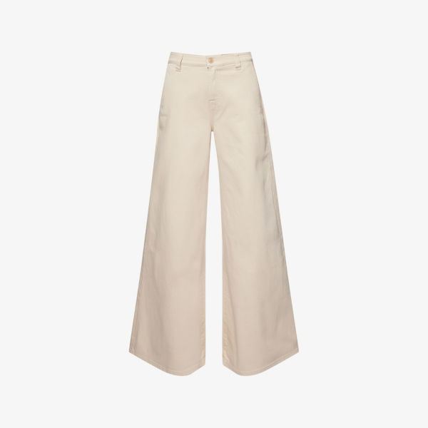 

Брюки Willow широкого кроя из стрейч-денима 7 For All Mankind, бежевый