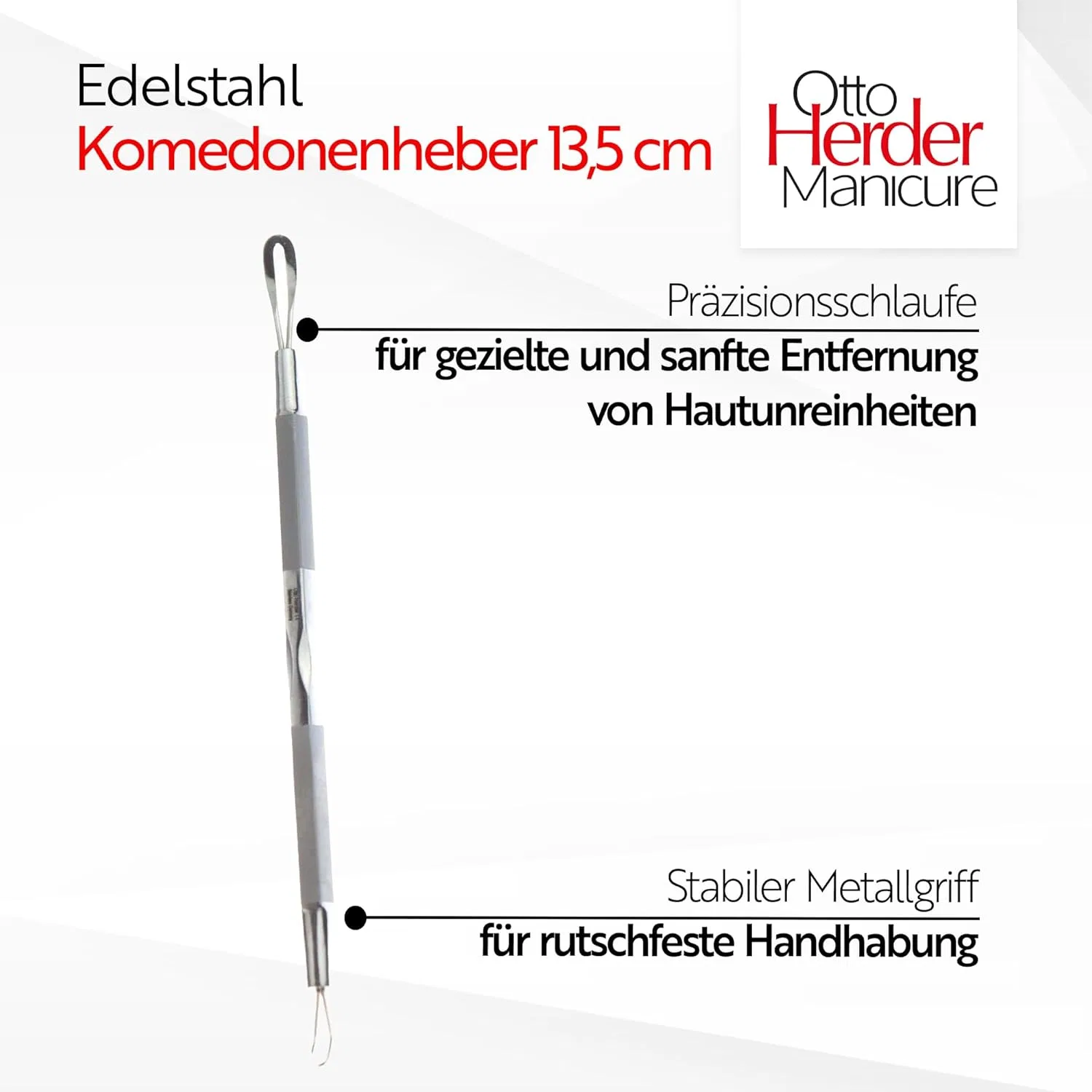 Двухцветный экстрактор комедонов 13 см от Otto Herder Otto Herder Manicure — фото 3