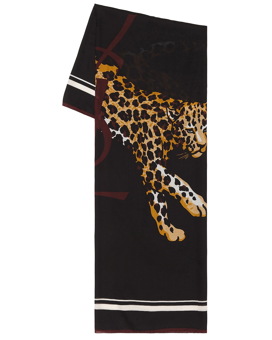 

Шарф Carre Leo Gros Cassa Saint Laurent, Black & Multicolor