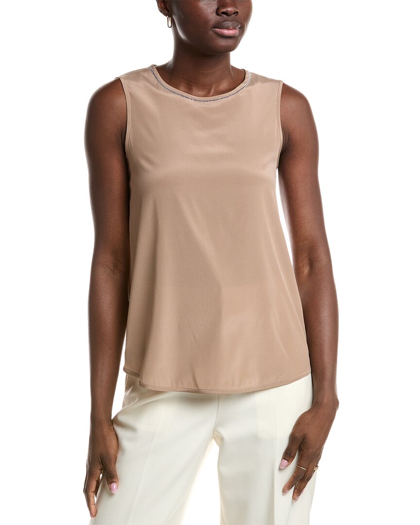 

Майка Peserico из смеси шелка, коричневый