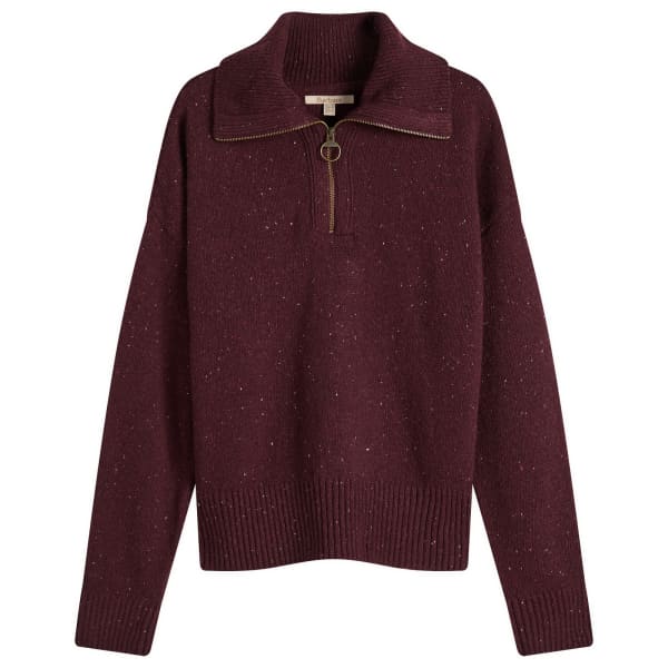 

Лавенсдейл полузастёгивающийся вязаный джемпер Barbour, black cherry