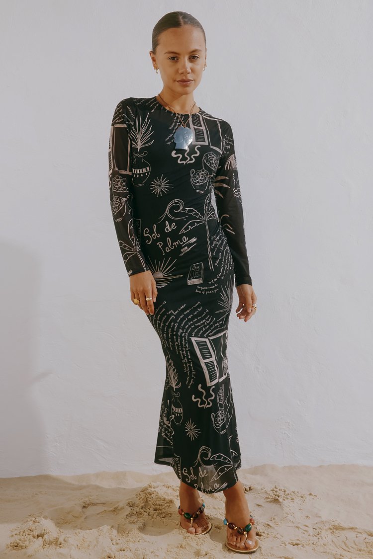 

Платье макси MONO PALMA DRESS Never Fully Dressed, черный