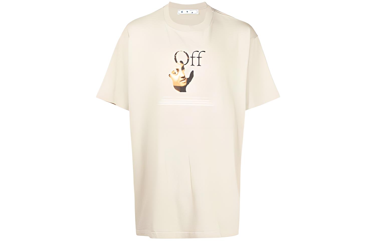 

OFF-WHITE Футболка OFF WHITE FW21 мужская коричневая, Коричневый, OFF-WHITE Футболка OFF WHITE FW21 мужская коричневая