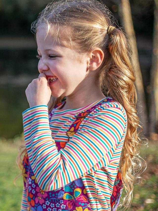 Детская кофта Lucia с длинными рукавами из хлопка Frugi, Multi Stripe — фото 2