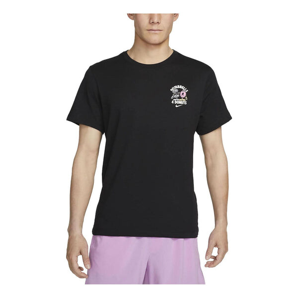 

Футболка NIKE DRI-FIT Dumbbell Donut Short Sleeve 'Black', черный