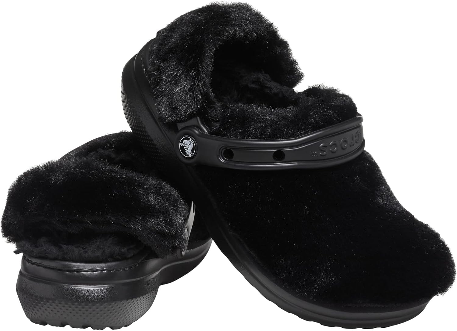 Сабо Унисекс Классические Меховые Сабо Crocs, черный — фото 2