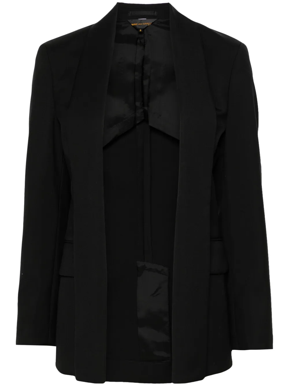 

Шерстяной пиджак с лацканами-шалькой COMME DES GARCONS, черный