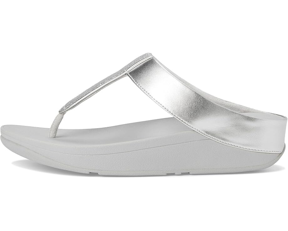 Сандалии FitFlop Fino Glitterdust Metallic Toe-Post Sandals, серебряный — фото 4