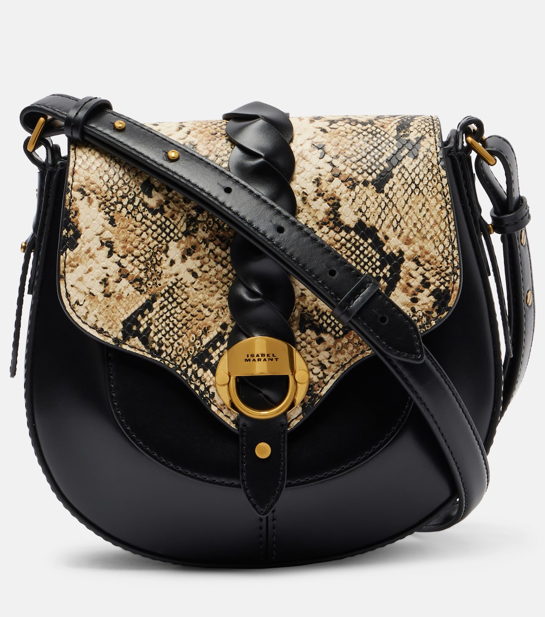 

Алтай Маленькая кожаная сумка через плечо Isabel Marant, Black/Beige
