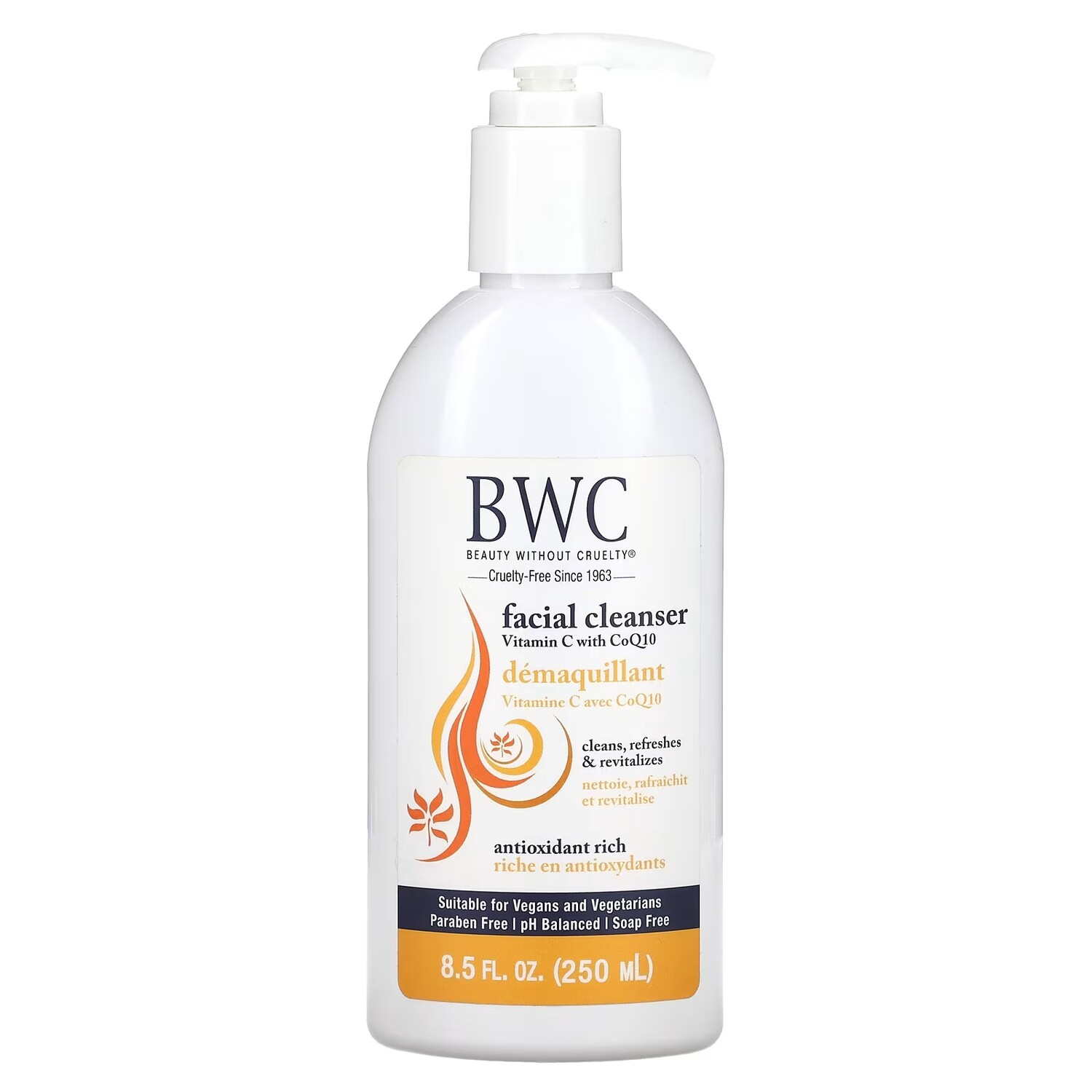 

Очищающее средство для лица Beauty Without Cruelty с витамином С и CoQ10, 8,5 жидких унций (250 мл)