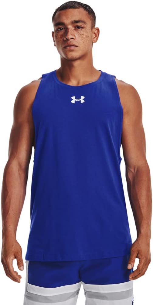 

Under Armour мужская базовая хлопковая майка, (400) Royal/White