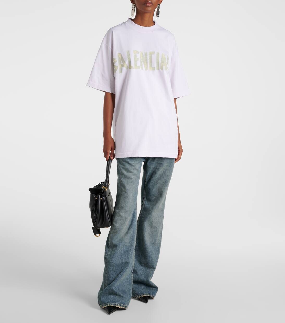 Расклешенные джинсы средней посадки Balenciaga, цвет sun bleached blue — фото 2