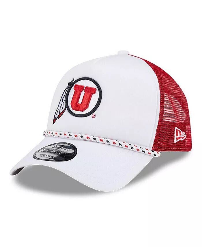 

Мужская белая/красная спортивная пенная кепка Trucker Utah Utes Court Sport Foam A-Frame 9FORTY Adjustable New Era