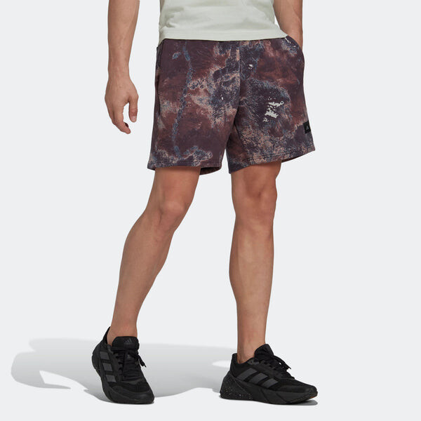 Шорты men's x parley crossover loose paint splash effect printing sports shorts khaki brown Adidas, мультиколор — фото 4