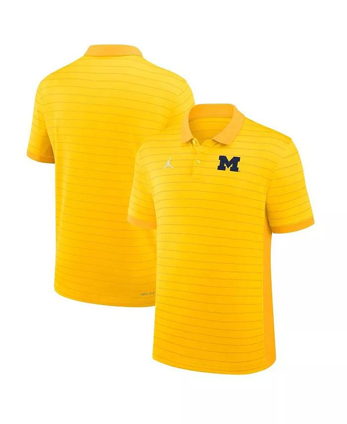 

Мужская поло Michigan Wolverines 2025 Early Season Coaches Sideline Victory Stripe Performance в цвете maize Jordan