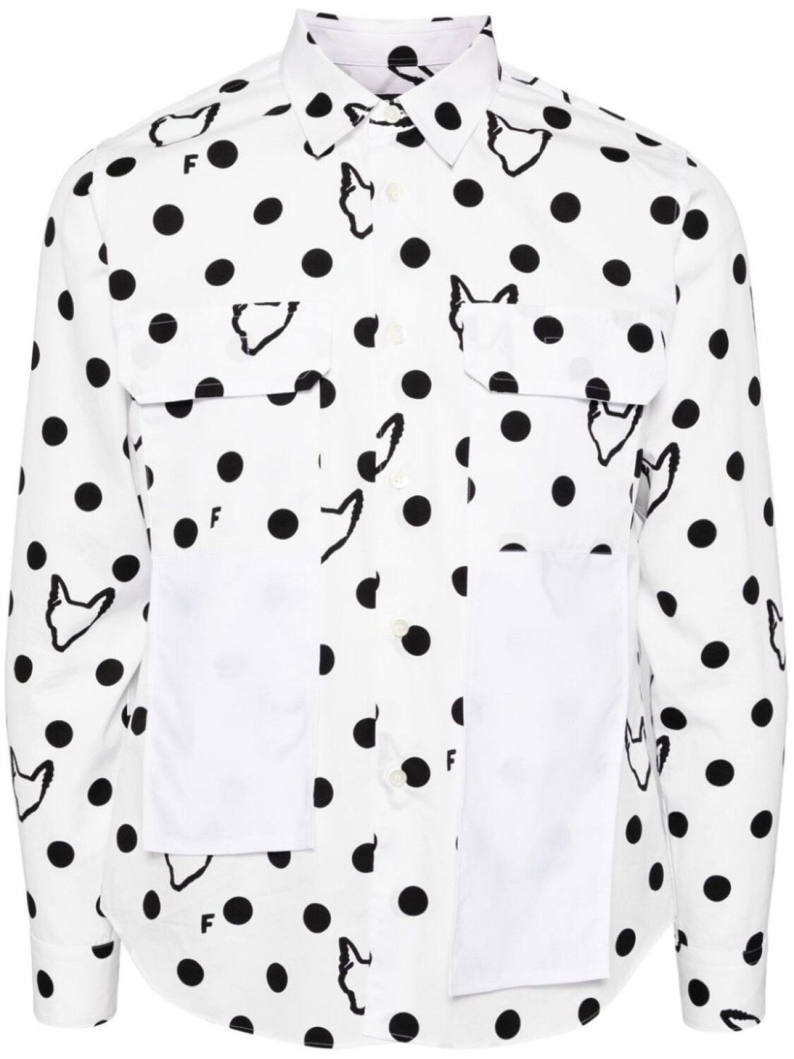 

Black Comme Des Garçons рубашка в горох, белый