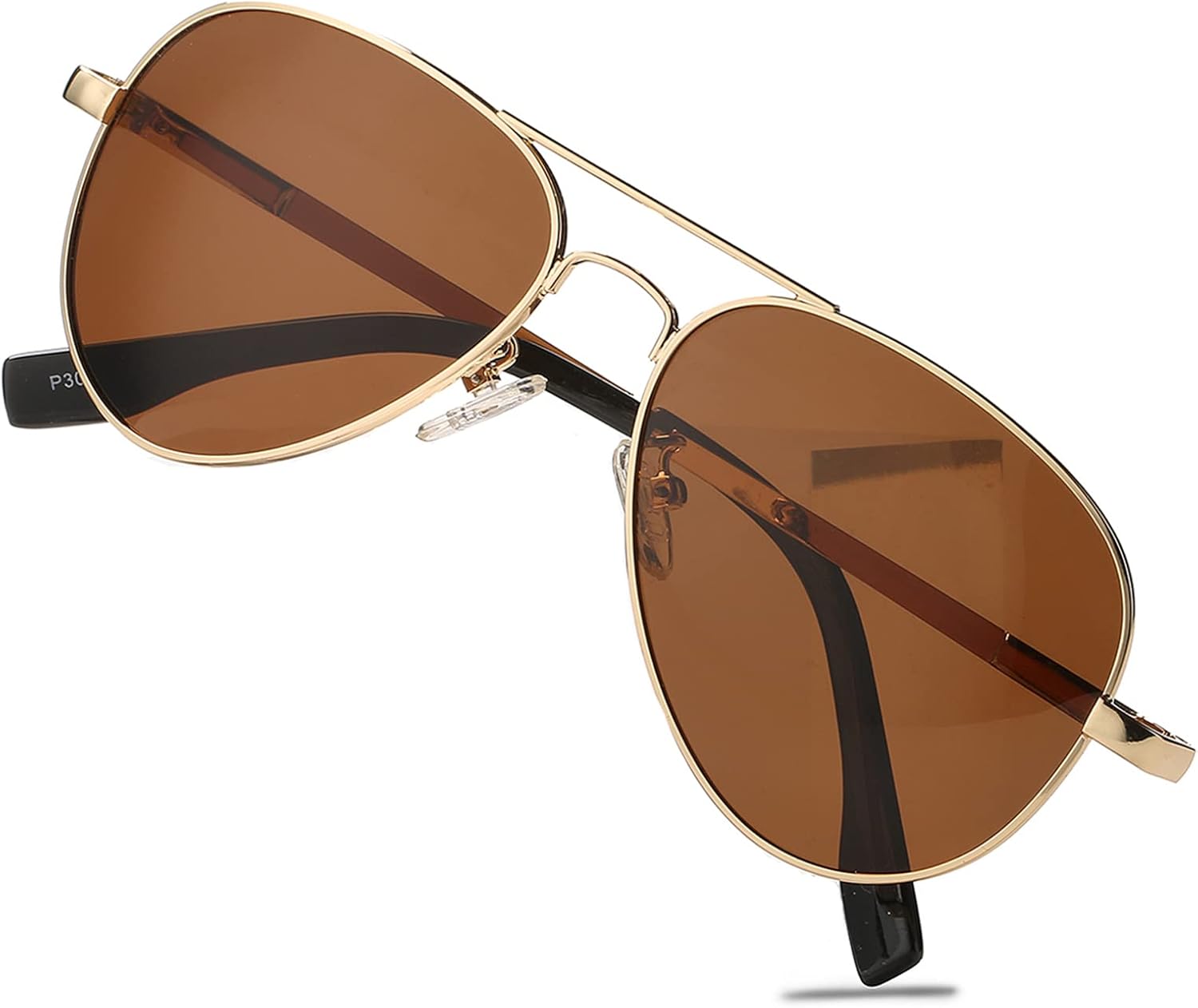 

Поляризованные солнцезащитные очки-авиаторы HJSTES для женщин и мужчин, классический дизайн, металлические линзы, зеркальная поверхность, 100% защита от УФ-излучения, диаметр 58 мм, A10 Gold Frame/Brown Lens