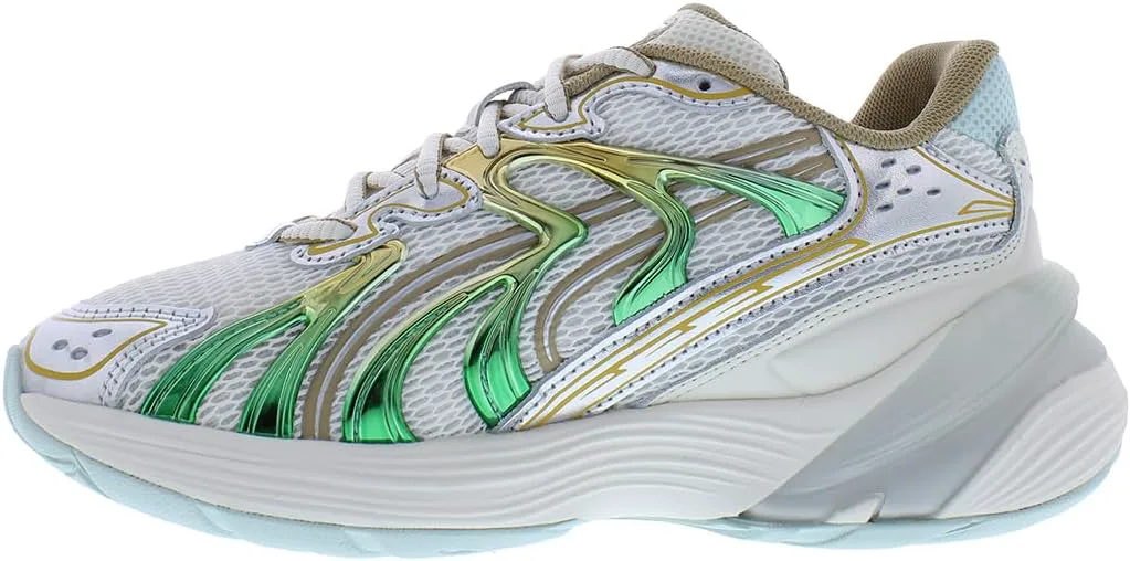 Детские кроссовки PUMA Inverse Iridescent на шнуровке для мальчиков, повседневные - синие, белые, белый/золотой — фото 4