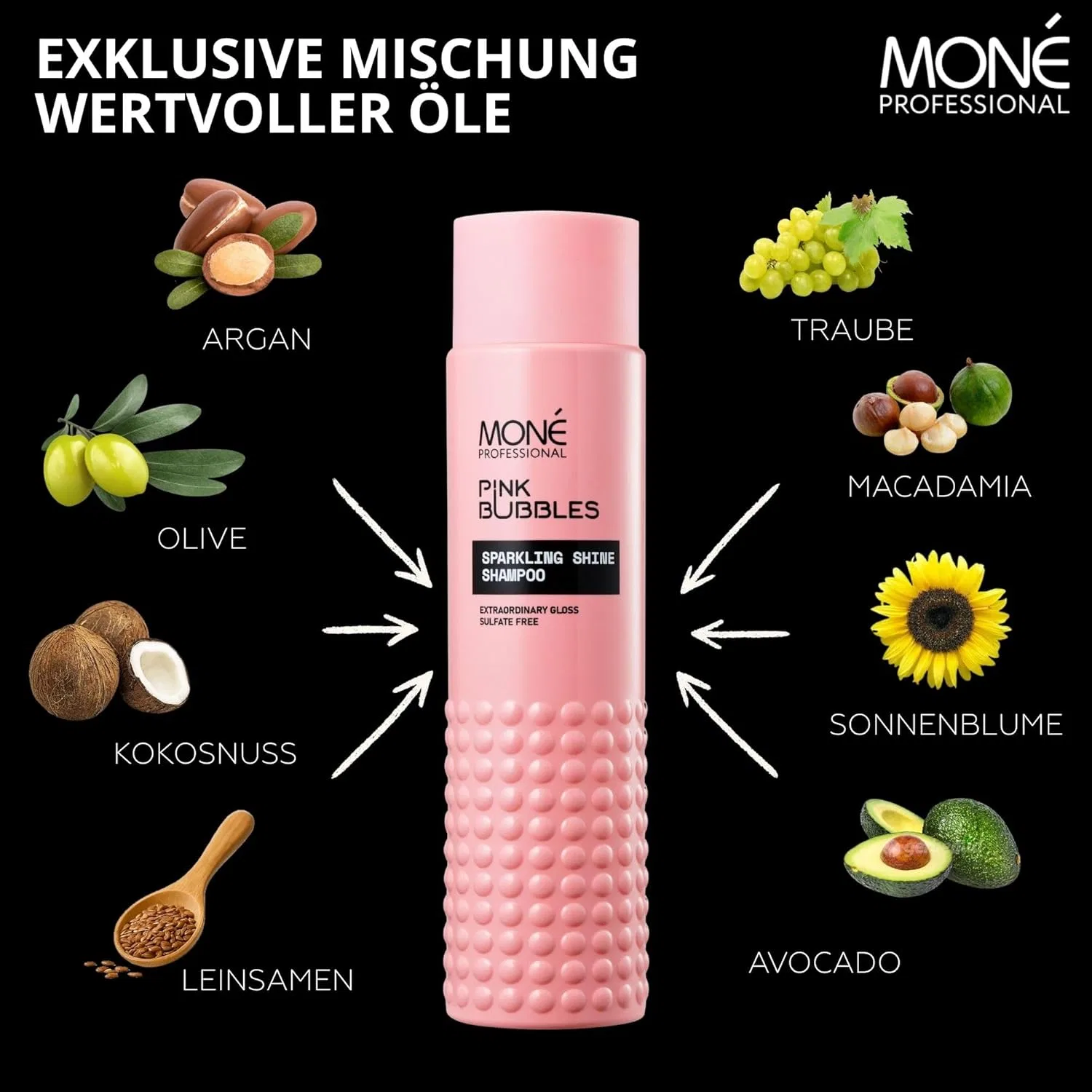 Шампунь «The Perfect Shampoo» с ванильным ароматом от MONÉ Professional Moné, Pink — фото 3
