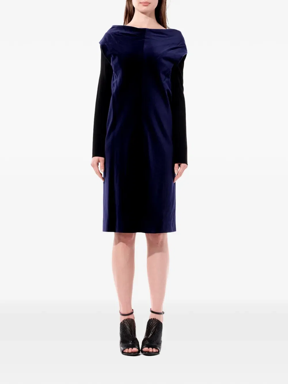 Мини-Платье с длинными рукавами и бархатным эффектом Balenciaga, черный