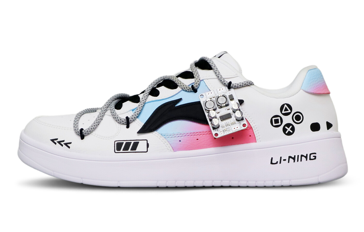 

Кроссовки LINING Sports Life Collection Skateboarding Shoes Men Low-top White/Pink/Blue, белый