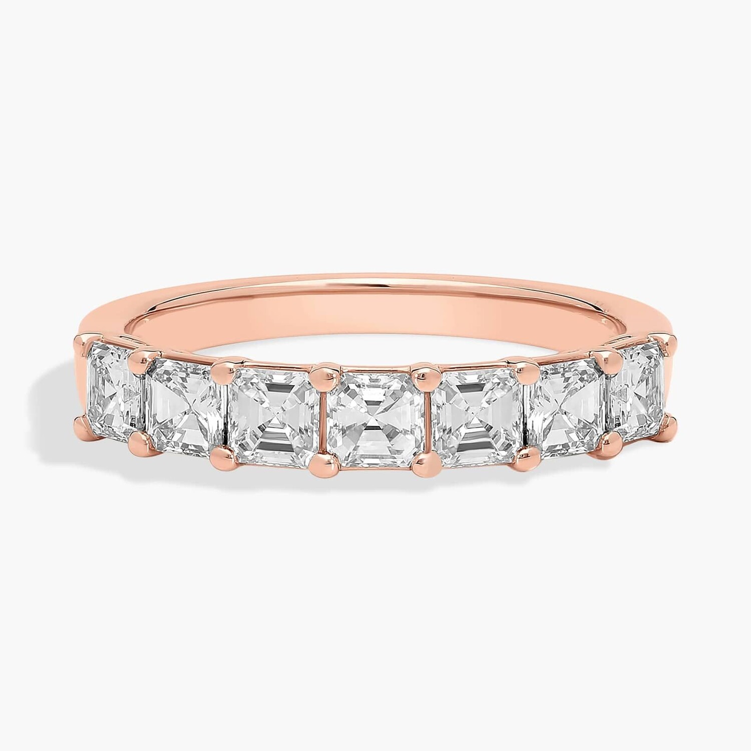

Кольцо с семью выращенными в лаборатории бриллиантами Asscher из розового золота 14 карат (1 карат, двойной - FG / VS2-SI1) Blue Nile