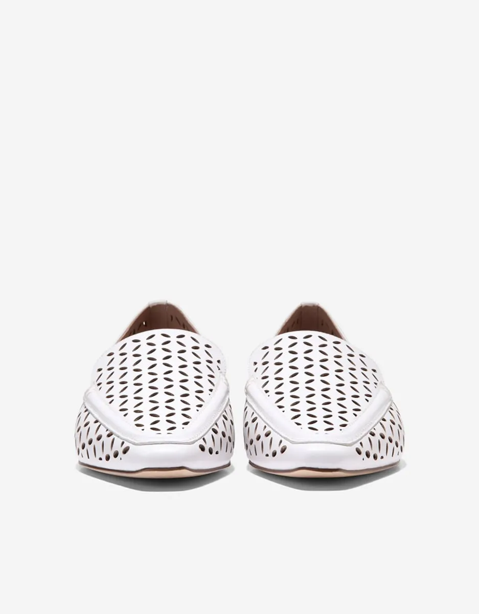 Женские мокасины из перфорированной кожи Cole Haan, белый — фото 2