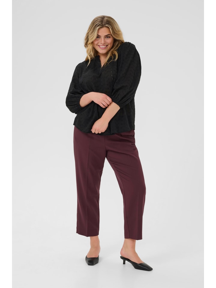 

KAFFE curve Блузка с длинными рукавами KCmaia А-образного силуэта, темно-черная