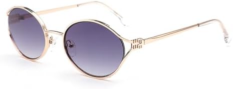 

Ретро-солнцезащитные очки в металлической оправе овальной формы для женщин и мужчин, для вождения, с маленькими солнцезащитными линзами, защита от УФ-излучения UV400 MTZJH, Rose Gold Sun