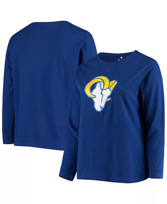 

Женская футболка больших размеров с длинным рукавом и логотипом Royal Los Angeles Rams Primary Fanatics