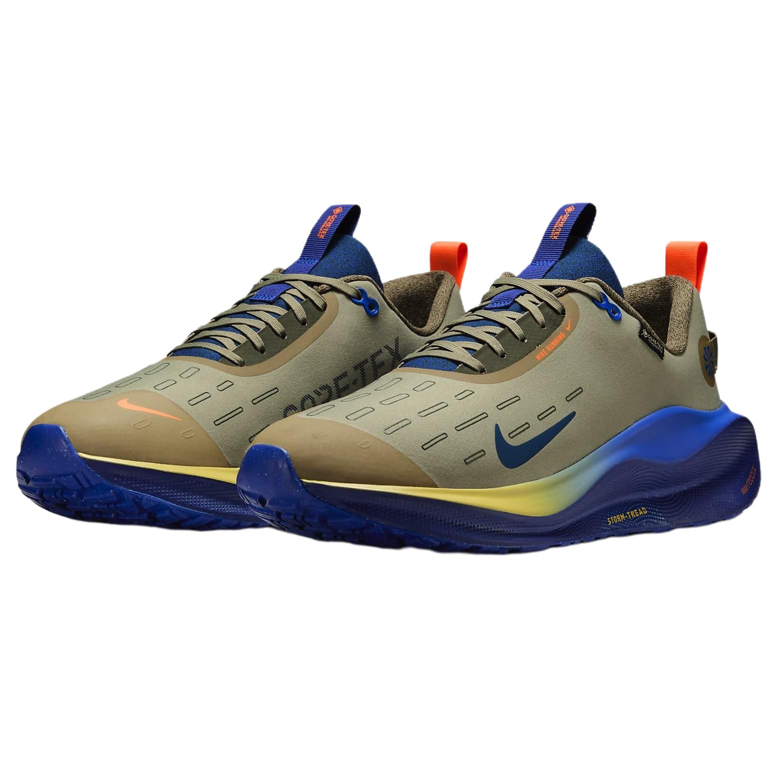 

Nike React Infinity Run 4 Gore Tex Neutral Olive Racer Blue Cargo Khaki Thunder Blue, Зеленый Синий