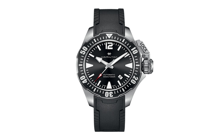 

Hamilton Автоматический механический мужской часовой механизм часы 42mm черный циферблат корпус из нержавеющей стали ремешок из резины