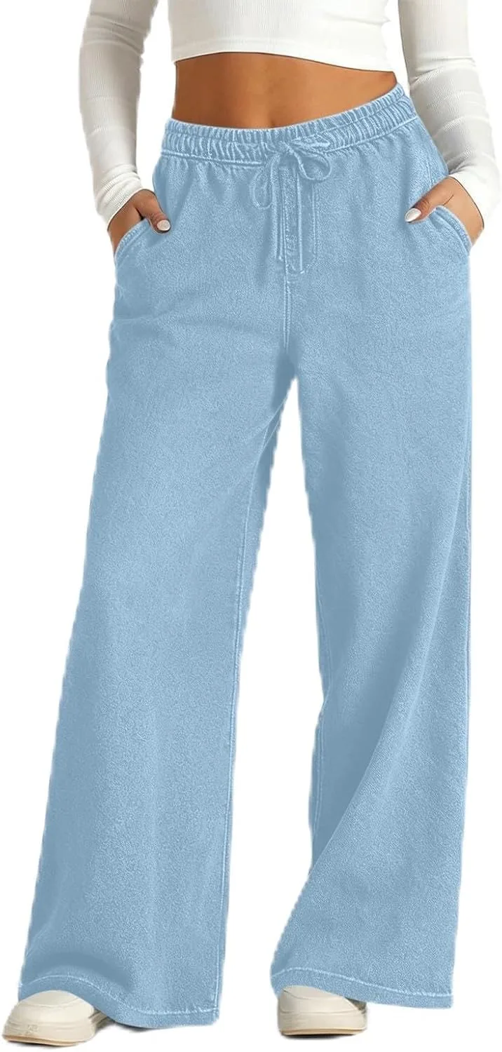 

Джинсы женские High Waisted Wide Leg с карманами и эластичным поясом