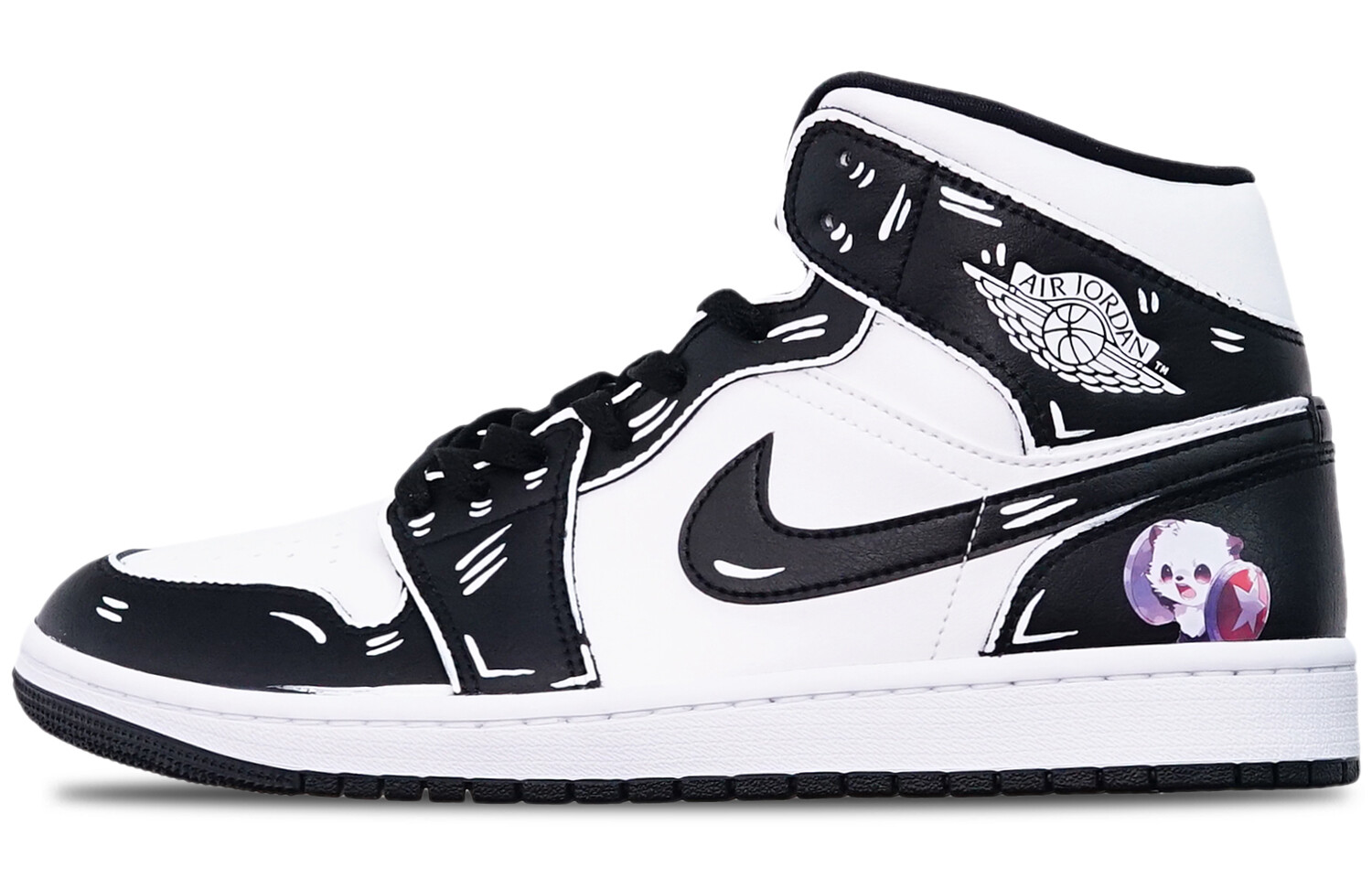 

Кроссовки Air JORDAN 1 Vintage Basketball Shoes Women's Mid-Top Black White
