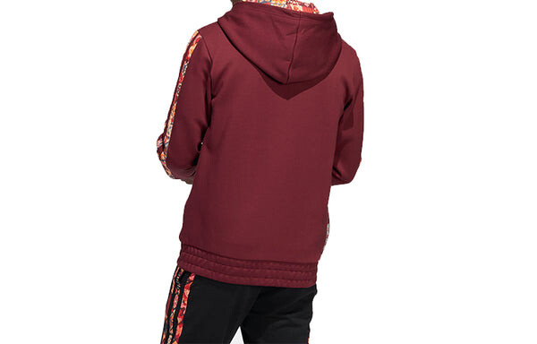 Куртка Men's adidas CNY Basketball Sports Hooded Jacket Brown Red, красный — фото 2