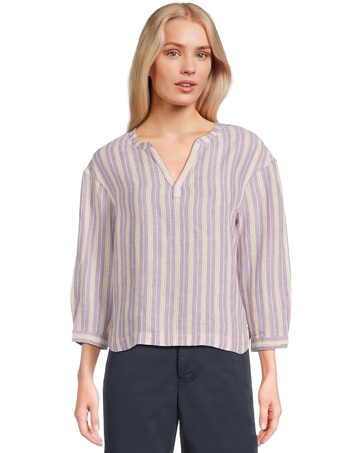 

Рубашка L.L.Bean Premium Washable Linen Shirt Split-Neck Stripe, цвет Arctic Violet Stripe
