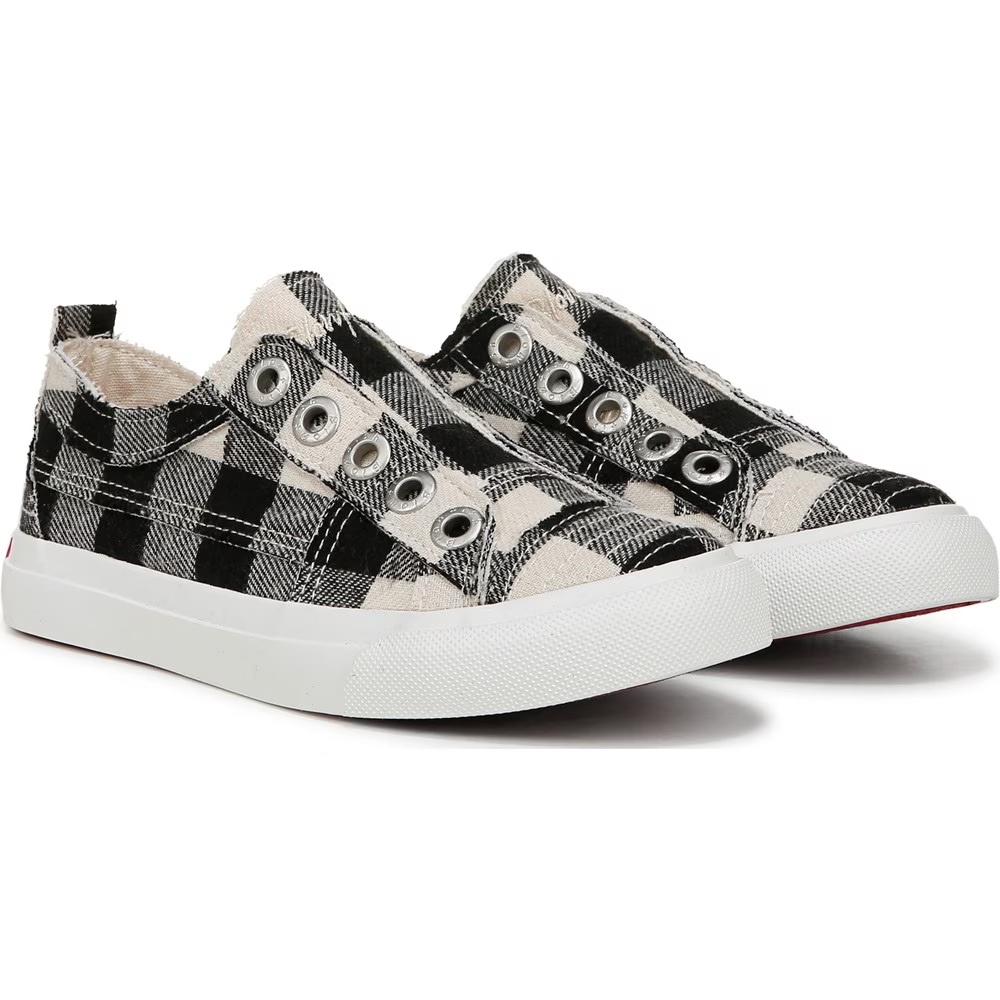 

Детские кеды без шнурков для малышей/подростков Blowfish Malibu, cream plaid fabric