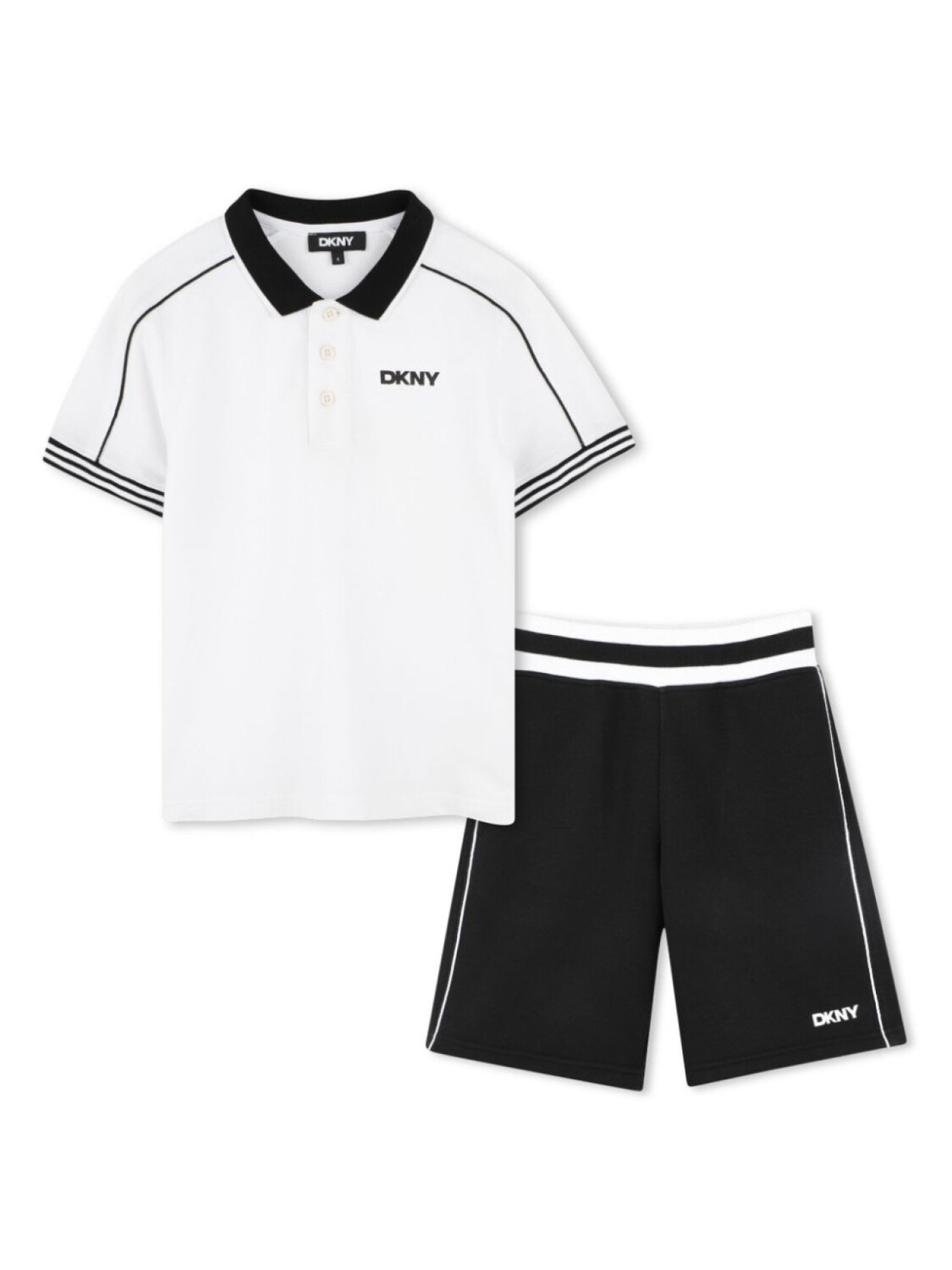 

Dkny Kids комплект из рубашки поло и шортов с логотипом, белый