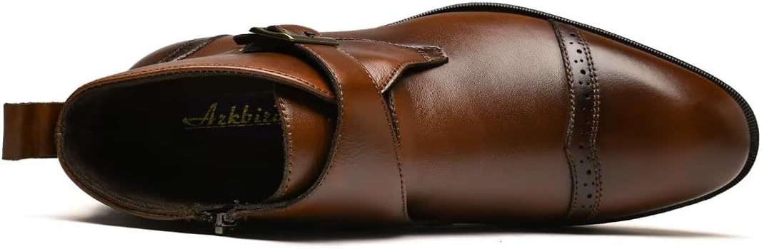 Мужские ботинки Arkbird Chukka из натуральной кожи, классические повседневные ботинки оксфордского стиля, темно-коричневый — фото 3
