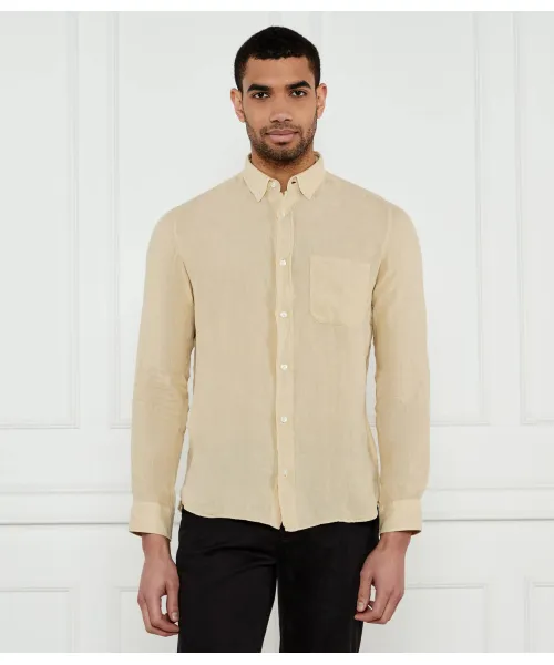 

Льняная рубашка Ermann Straight fit Hugo, бежевый