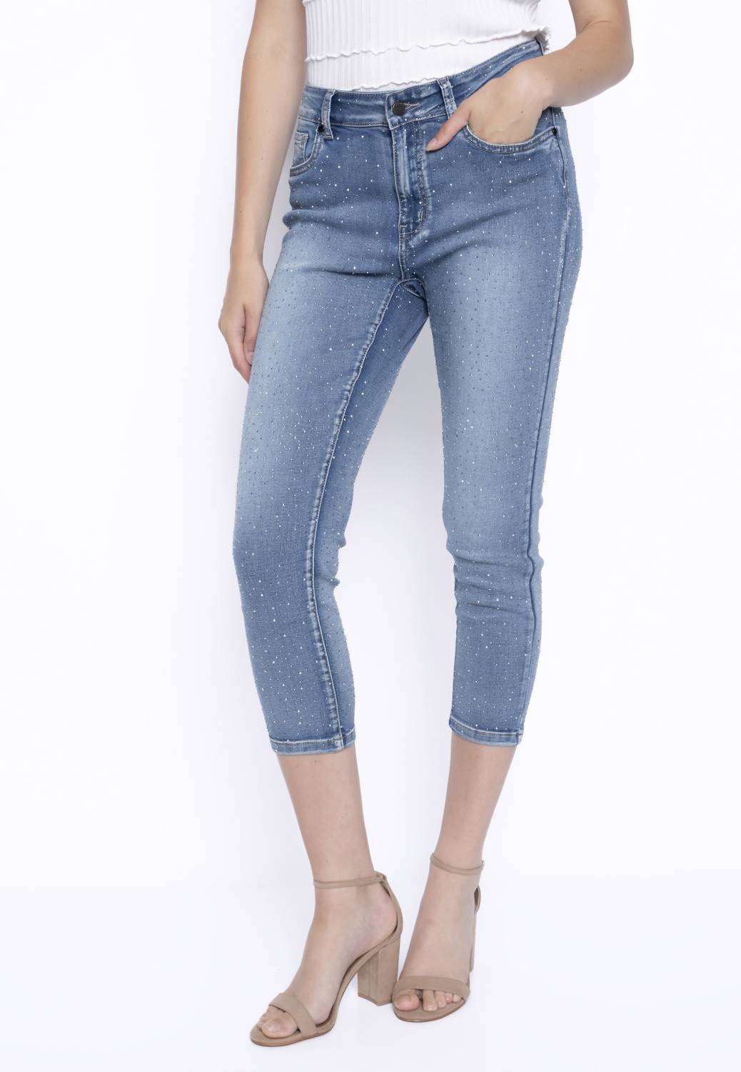 

Джинсы-капри Bling из светлого денима PICADILLY, цвет light denim
