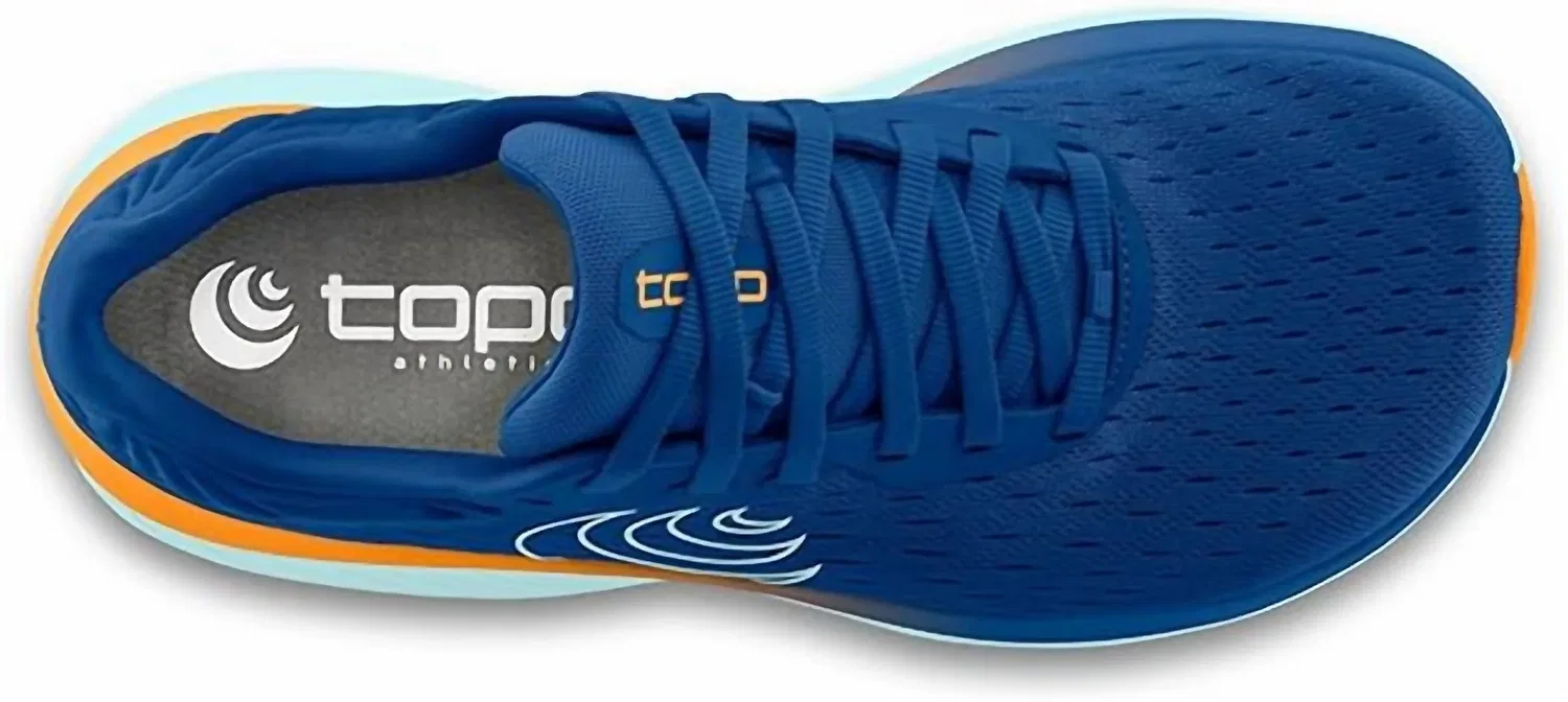 Topo Athletic Мужские беговые кроссовки Atmos сине-оранжевого цвета — фото 3