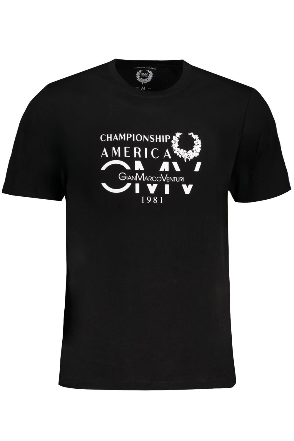 

Мужская футболка Gian Marco Venturi хлопковая с логотипом и надписью, черный
