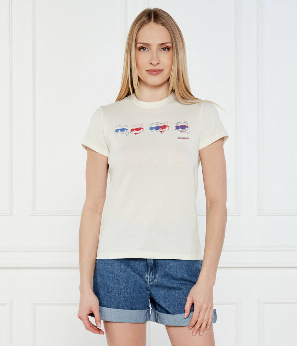 

Значок футболки Regular fit Karl Lagerfeld, бежевый